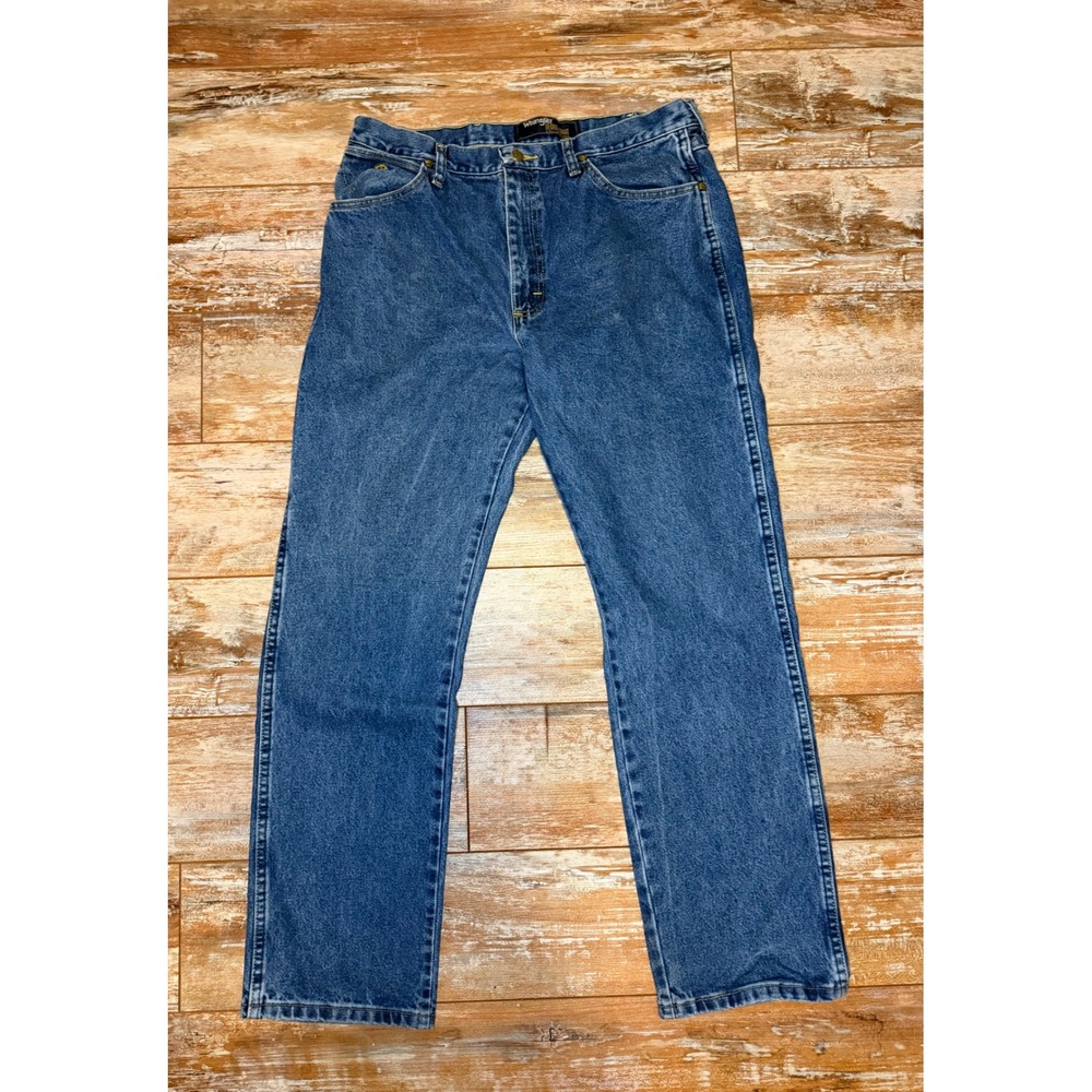 Wrangler George Strait Cowboy Cut Jeans Mens 34x32 Blue Western 100% Cotton